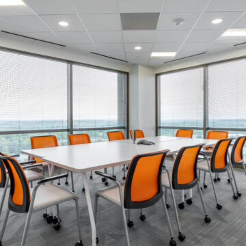 View inside conference room of Office Evolution